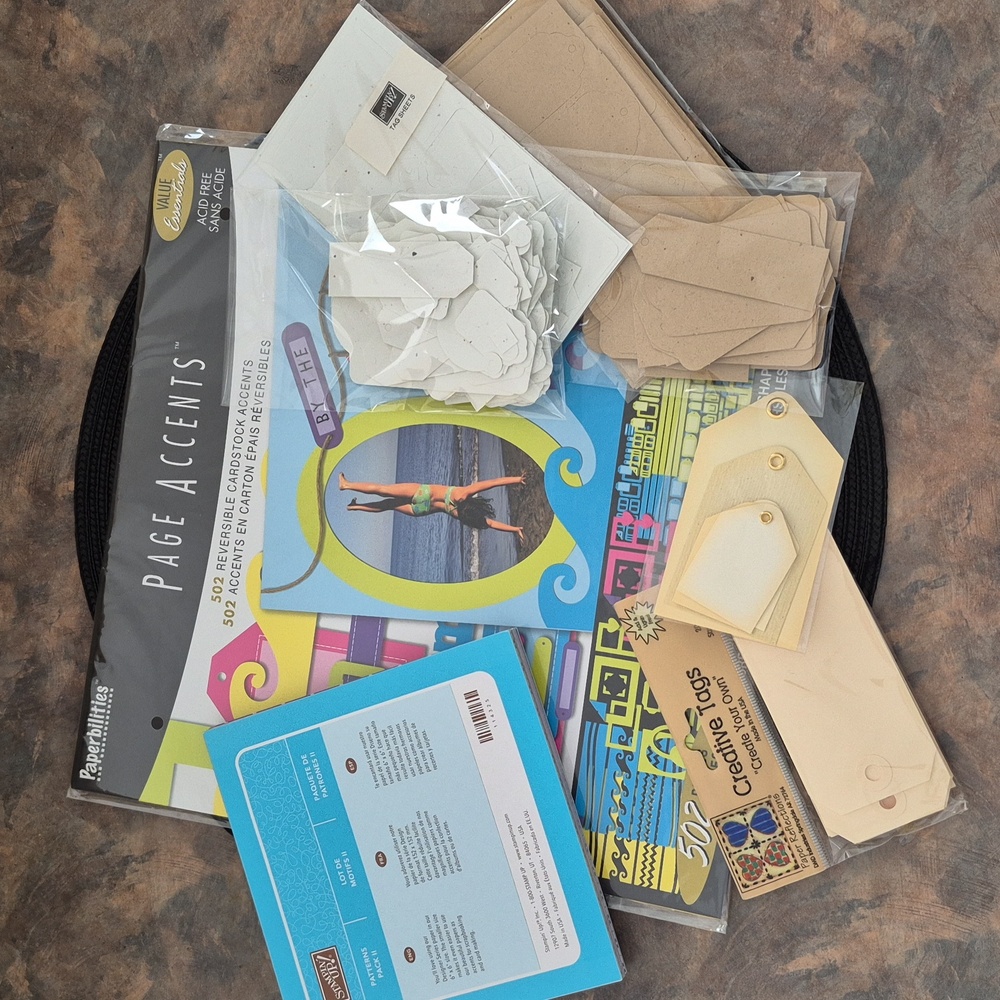 PAGE ACCENTS Multicolor Paper Die Cuts, STAMPIN' UP! Tags & 6"x6" Pattern Paper